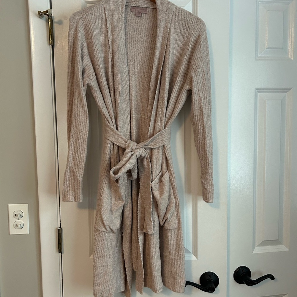 Barefoot Dreams Cozy Ribbed Robe in Beige